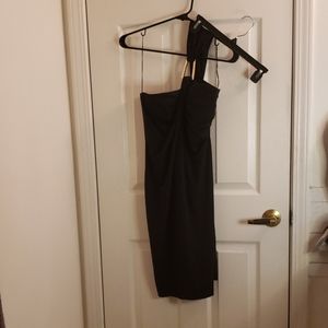 Boston Proper Asymmetrical Strap Black Dress Sz 4